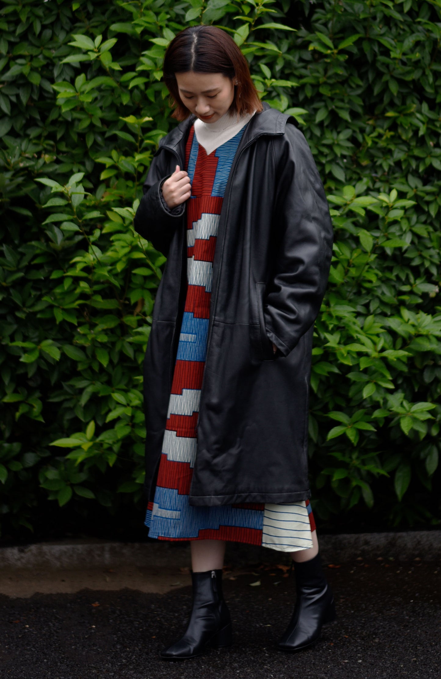 leather coat|
